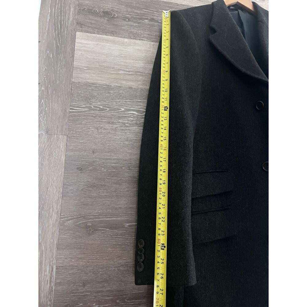 Banana Republic Parka Wool Coat Long Black Men's Large Pockets - Picture 7 of 10